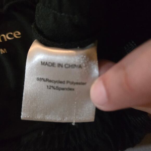 Quince Flowknit Black Jogger Pants Women’s M Mid Rise Drawstring Pockets - Picture 6 of 7